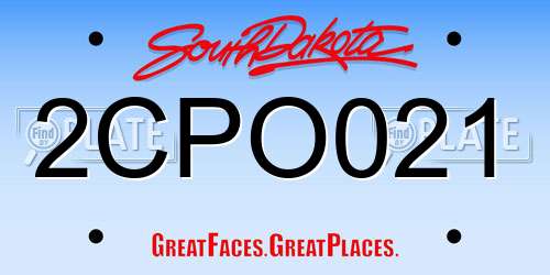 2CPO021 South Dakota License Plate