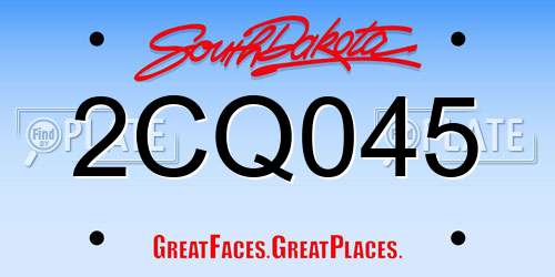 2CQ045 South Dakota License Plate
