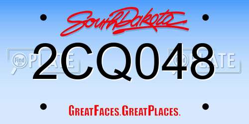 2CQ048 South Dakota License Plate