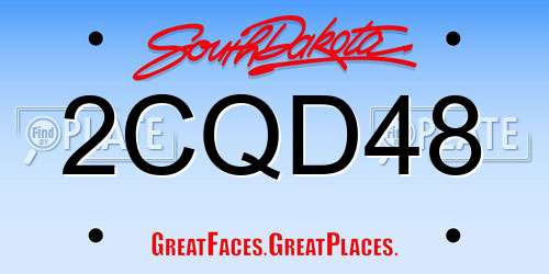2CQD48 South Dakota License Plate