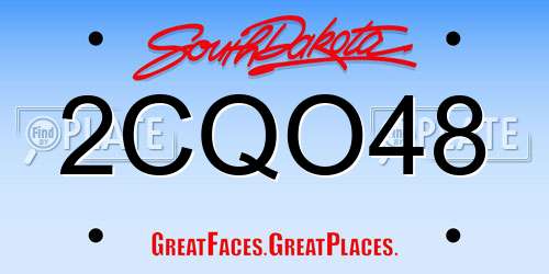 2CQO48 South Dakota License Plate