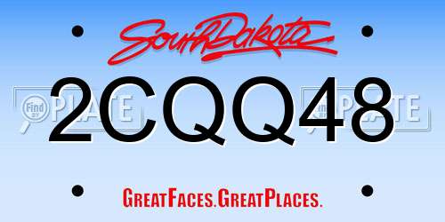2CQQ48 South Dakota License Plate