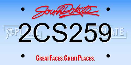 2CS259 South Dakota License Plate