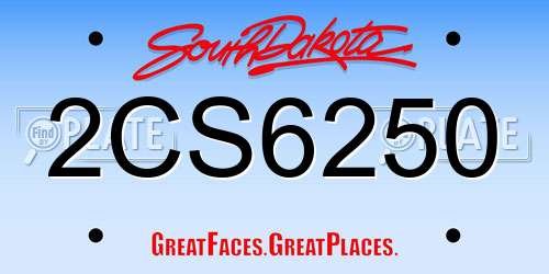 2CS6250 South Dakota License Plate