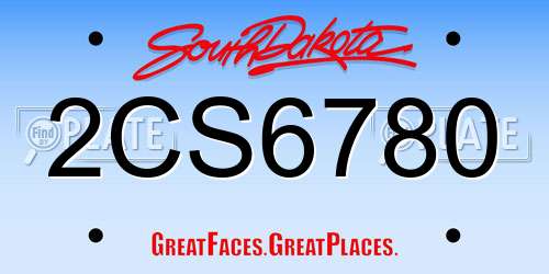 2CS6780 South Dakota License Plate