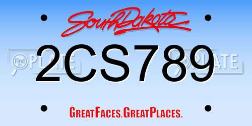 2CS789 South Dakota License Plate
