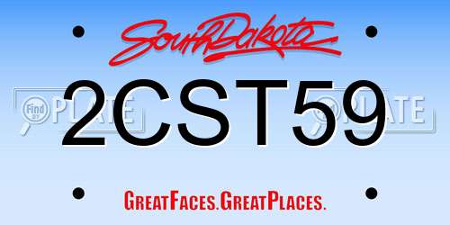 2CST59 South Dakota License Plate