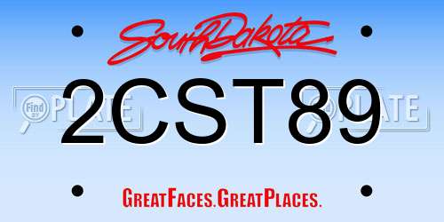 2CST89 South Dakota License Plate