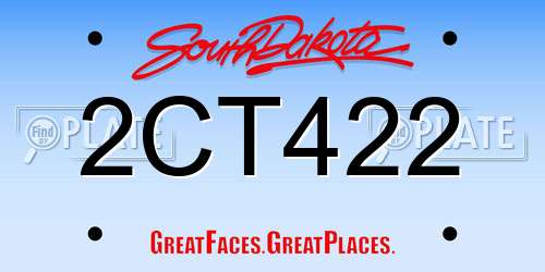 2CT422 South Dakota License Plate