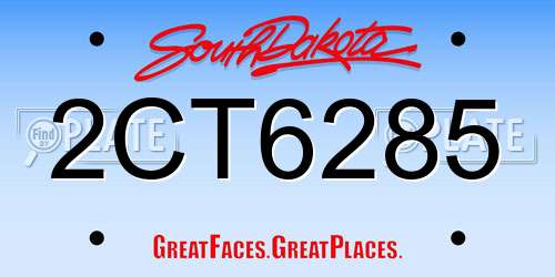 2CT6285 South Dakota License Plate