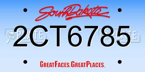 2CT6785 South Dakota License Plate