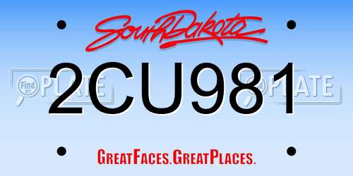 2CU981 South Dakota License Plate