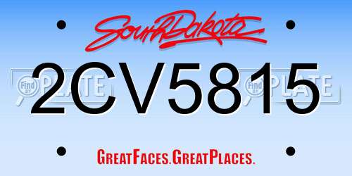 2CV5815 South Dakota License Plate