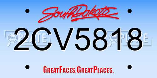 2CV5818 South Dakota License Plate