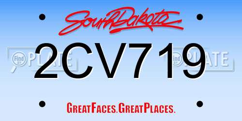 2CV719 South Dakota License Plate