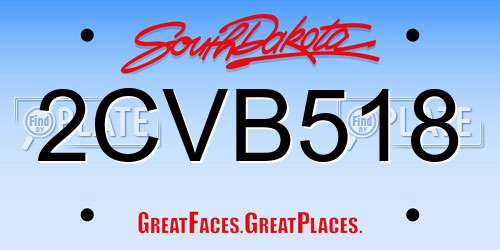 2CVB518 South Dakota License Plate