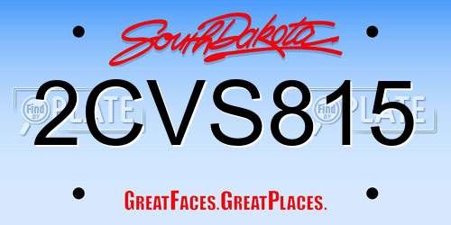 2CVS815 South Dakota License Plate