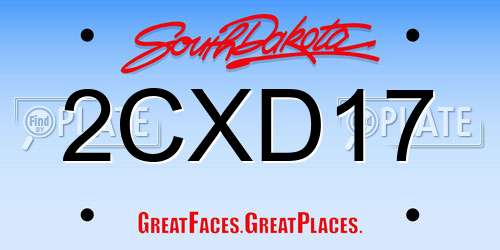 2CXD17 South Dakota License Plate