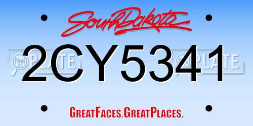 2CY5341 South Dakota License Plate