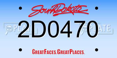 2D0470 South Dakota License Plate