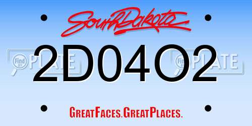 2D04O2 South Dakota License Plate