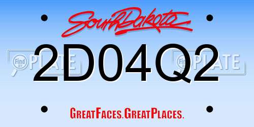 2D04Q2 South Dakota License Plate