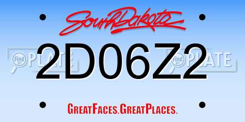 2D06Z2 South Dakota License Plate