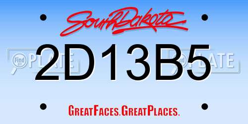 2D13B5 South Dakota License Plate