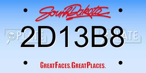 2D13B8 South Dakota License Plate