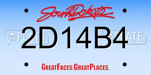 2D14B4 South Dakota License Plate