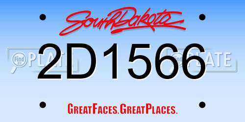 2D1566 South Dakota License Plate