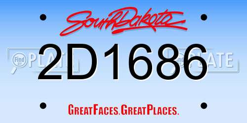 2D1686 South Dakota License Plate