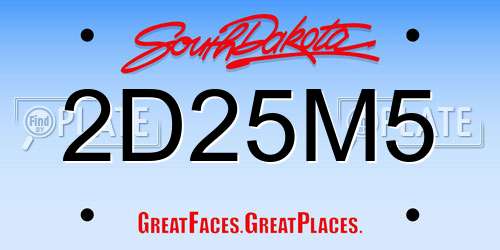 2D25M5 South Dakota License Plate