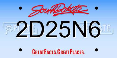 2D25N6 South Dakota License Plate