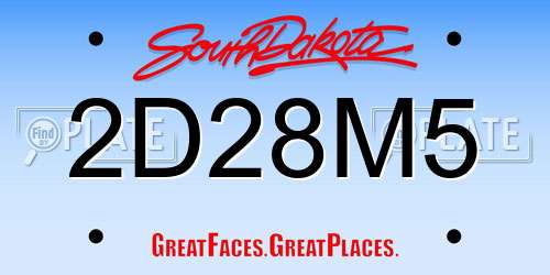 2D28M5 South Dakota License Plate