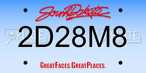 2D28M8 South Dakota License Plate