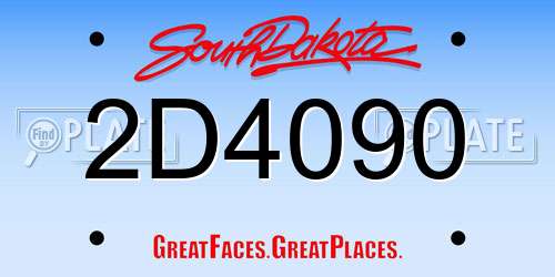 2D4090 South Dakota License Plate