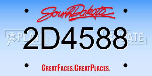 2D4588 South Dakota License Plate