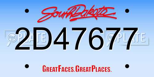 2D47677 South Dakota License Plate