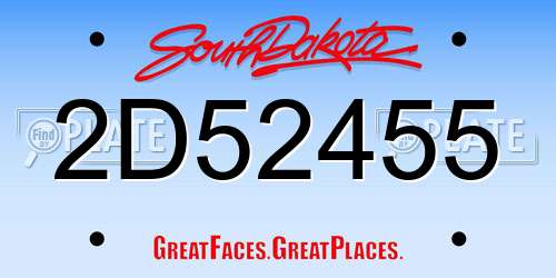 2D52455 South Dakota License Plate