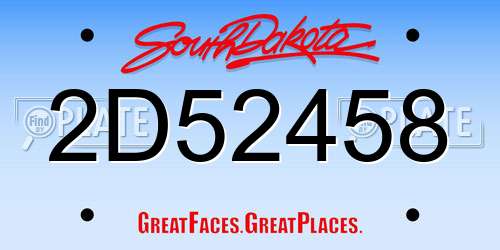 2D52458 South Dakota License Plate