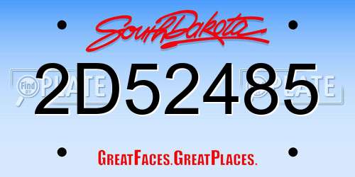 2D52485 South Dakota License Plate