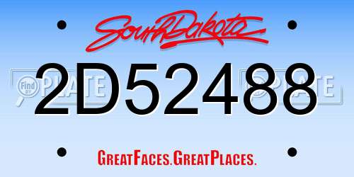2D52488 South Dakota License Plate