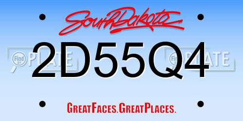 2D55Q4 South Dakota License Plate