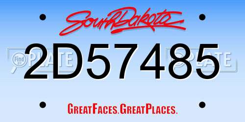 2D57485 South Dakota License Plate