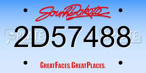 2D57488 South Dakota License Plate