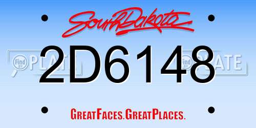 2D6148 South Dakota License Plate