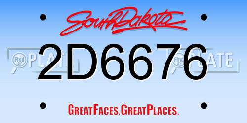 2D6676 South Dakota License Plate