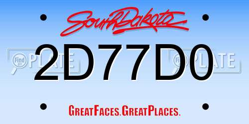 2D77D0 South Dakota License Plate