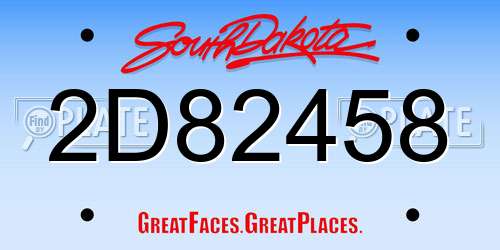 2D82458 South Dakota License Plate